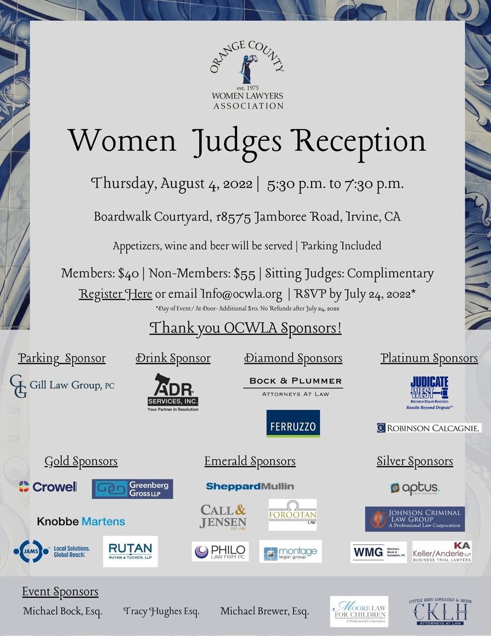 Women Judges Reception August 4, 2022